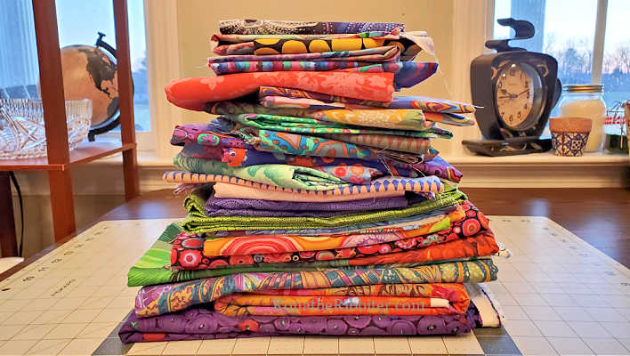 Kaffe Fassett fabrics for quilted curtains