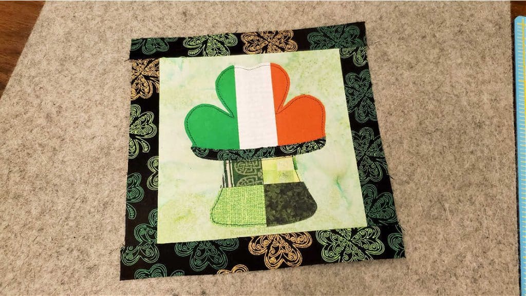 top and bottom strips for Irish quilt block